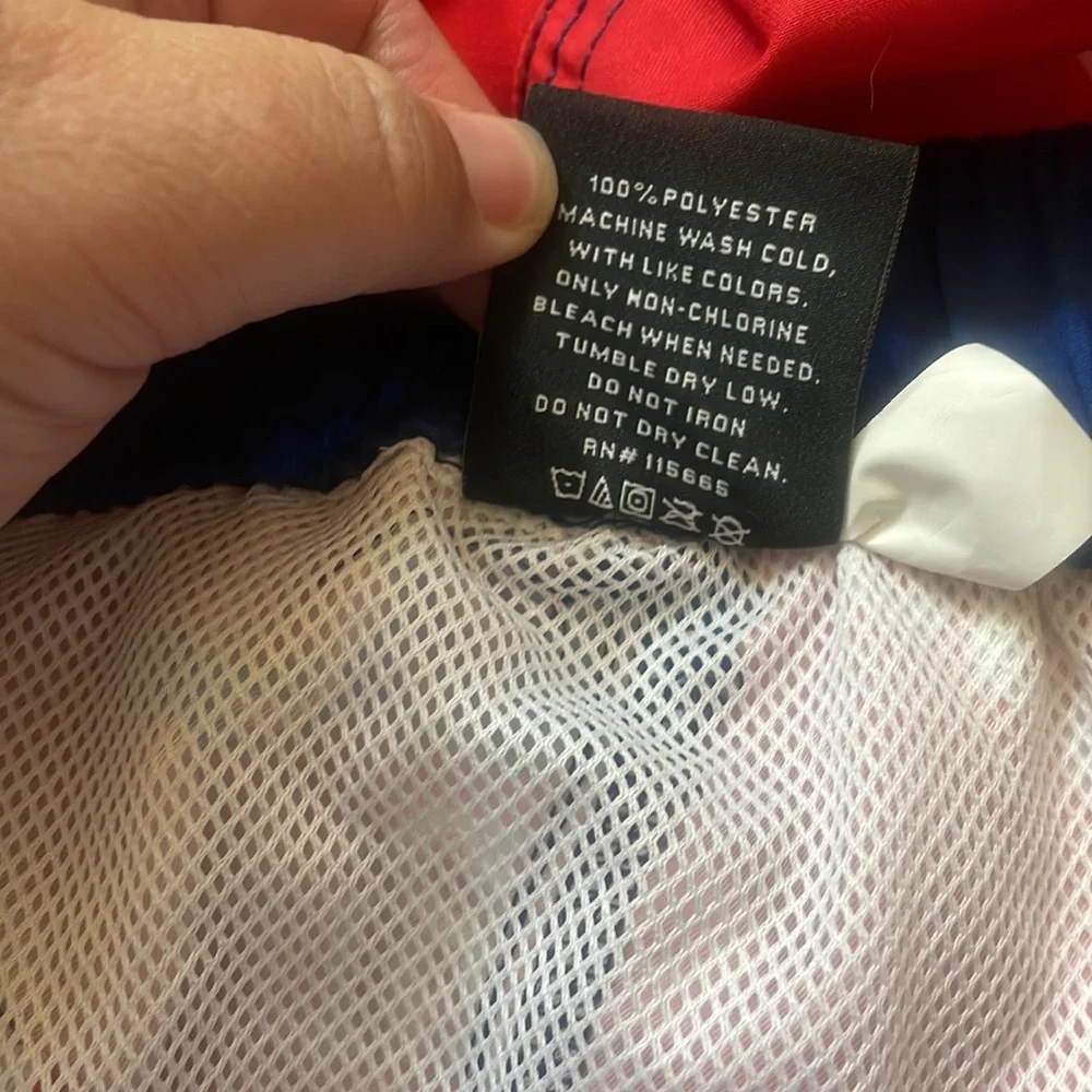Pabst Blue Ribbon board shorts on red white and blue size XXl